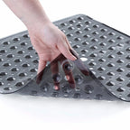 Bath Mat Non-Slip Suction Cups Quick-Drain Holes Machine Washable