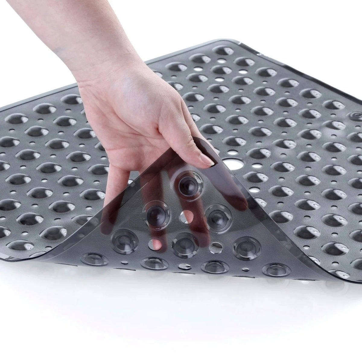 Bath Mat Non-Slip Suction Cups Quick-Drain Holes Machine Washable