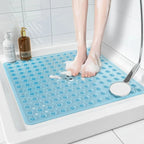 Bath Mat Non-Slip Suction Cups Quick-Drain Holes Machine Washable