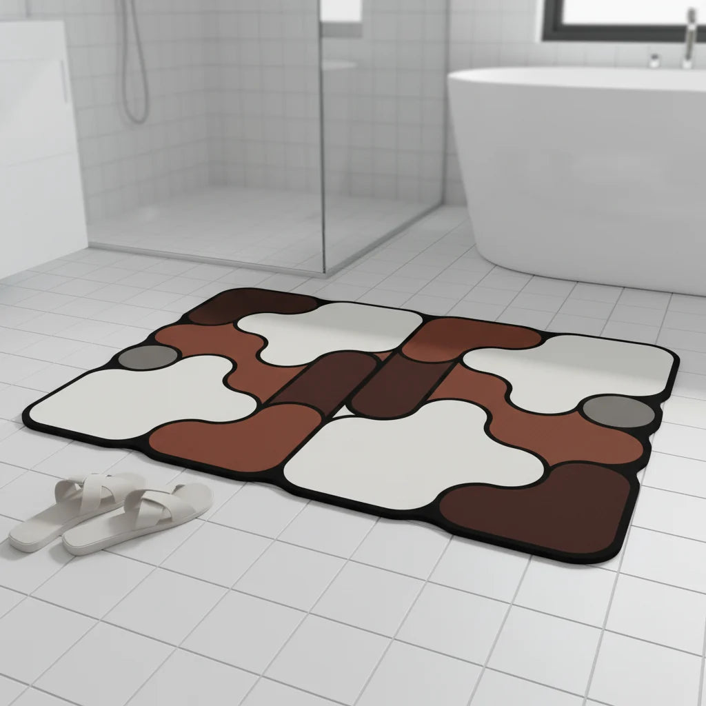 Bath Mat Padded Knit Diatomaceous Earth Quick-Drying