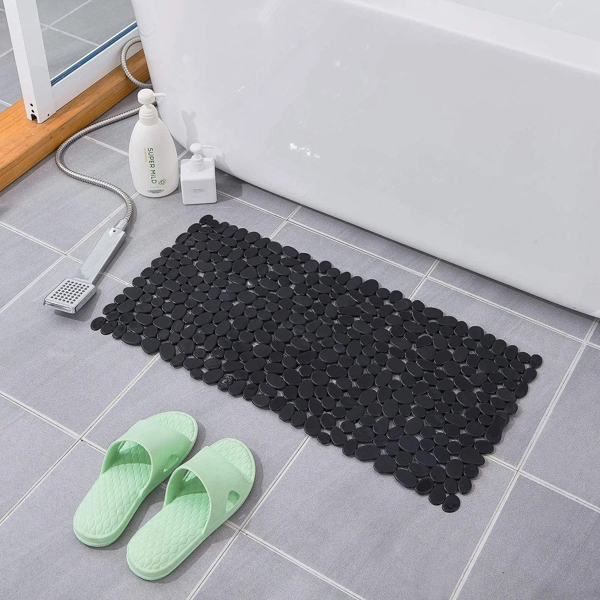 Bath Mat Pebble Texture Non-Slip Suction Cups