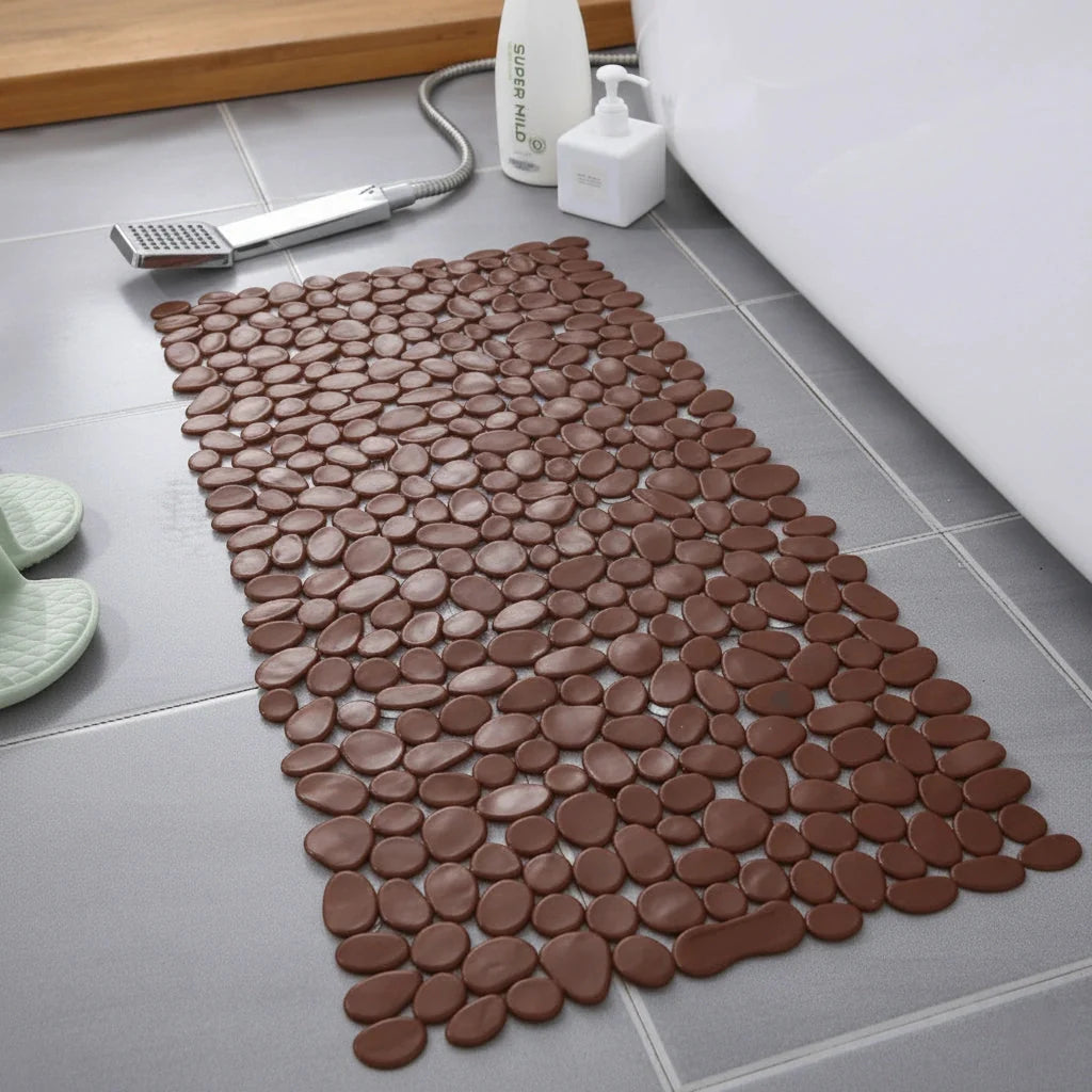 Bath Mat Pebble Texture Non-Slip Suction Cups