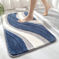 Bath Mat Plush Wave Texture Absorbent Non-Slip Backing