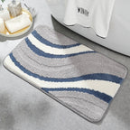 Bath Mat Plush Wave Texture Absorbent Non-Slip Backing
