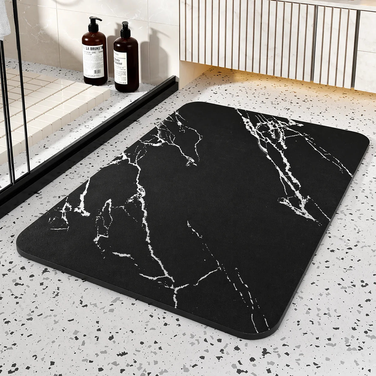 Bath Mat Quick-Dry Diatom Stone Non-Slip Rubber Base