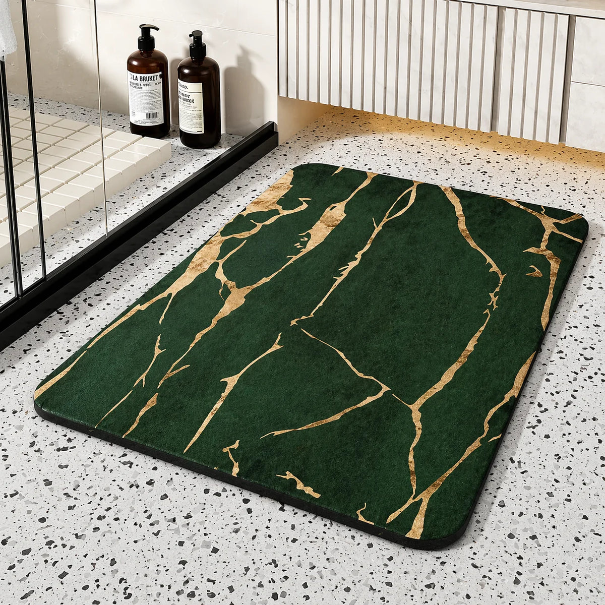 Bath Mat Quick-Dry Diatom Stone Non-Slip Rubber Base