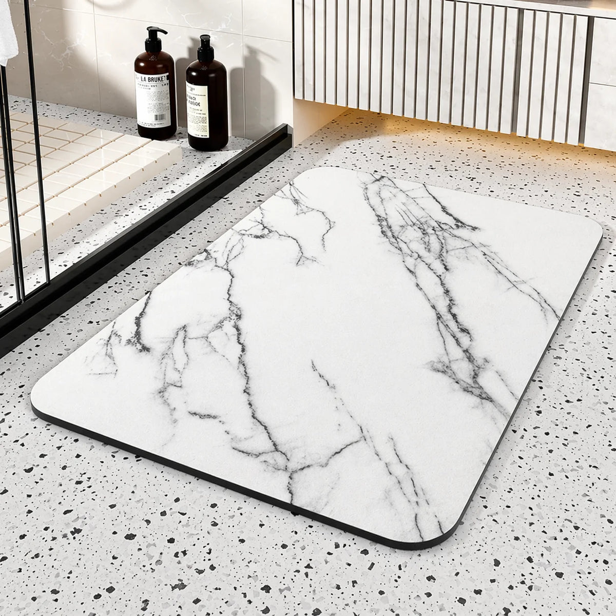 Bath Mat Quick-Dry Diatom Stone Non-Slip Rubber Base