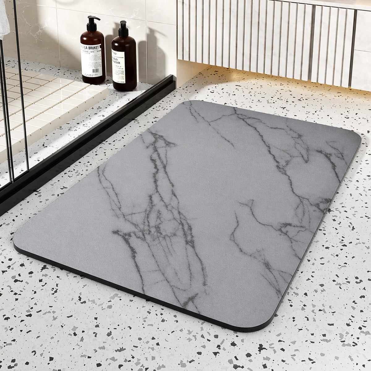 Bath Mat Quick-Dry Diatom Stone Non-Slip Rubber Base