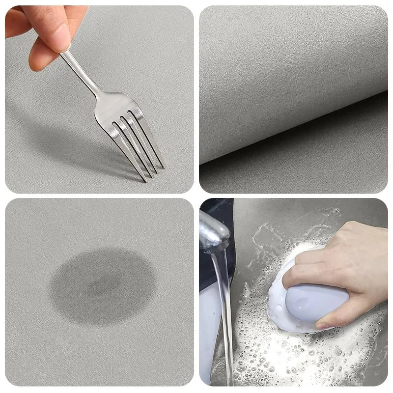 Bath Mat Quick-Dry Diatomite & Non-Slip Rubber Backing