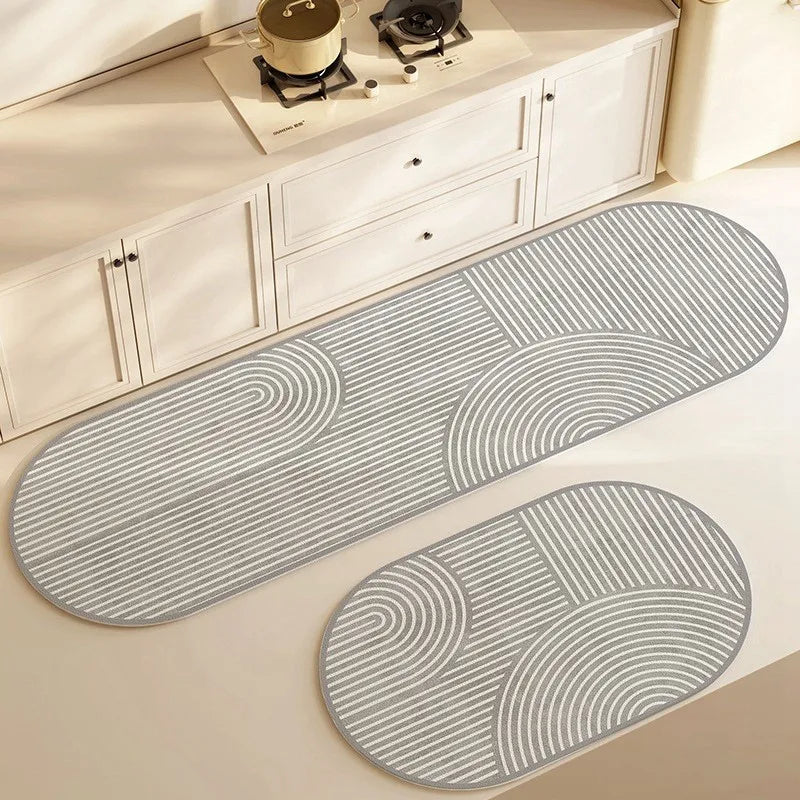 Bath Mat Quick-Drying Diatomite Velvet Top Non-Slip Backing