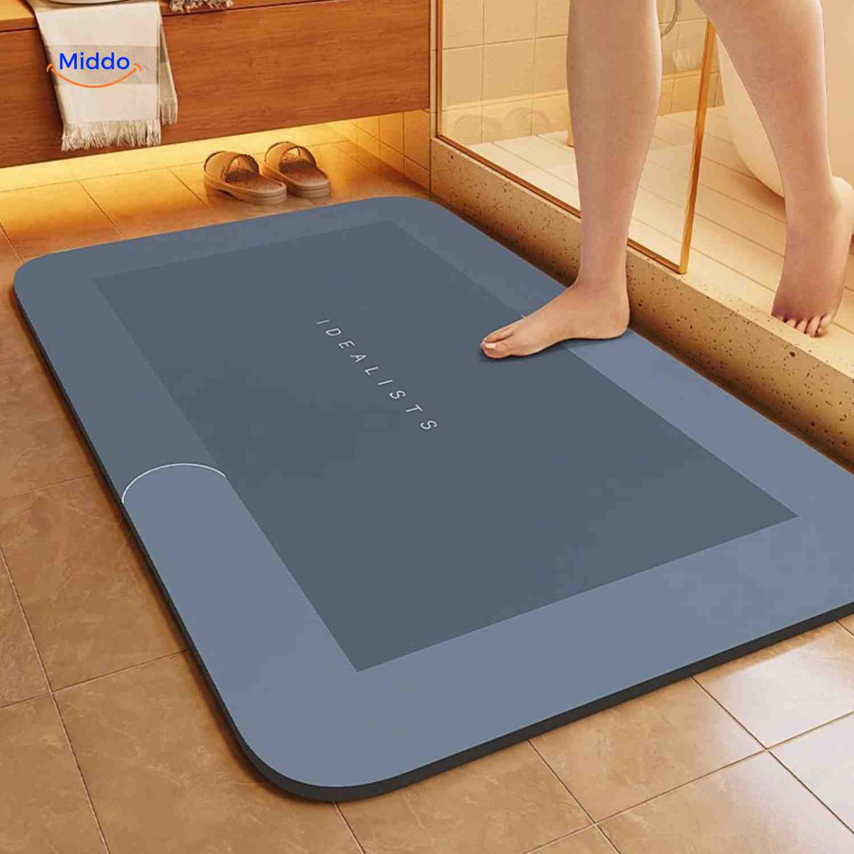 Bath Mat Quick-Drying & Extra Absorbent Anti-Slip Rubber Base
