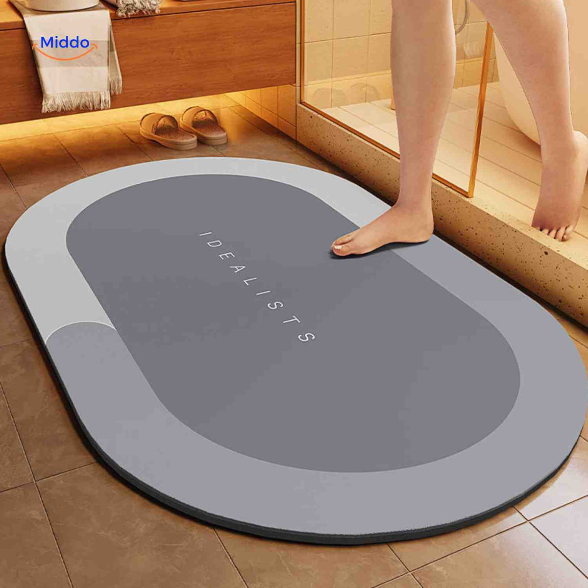 Bath Mat Quick-Drying & Extra Absorbent Anti-Slip Rubber Base