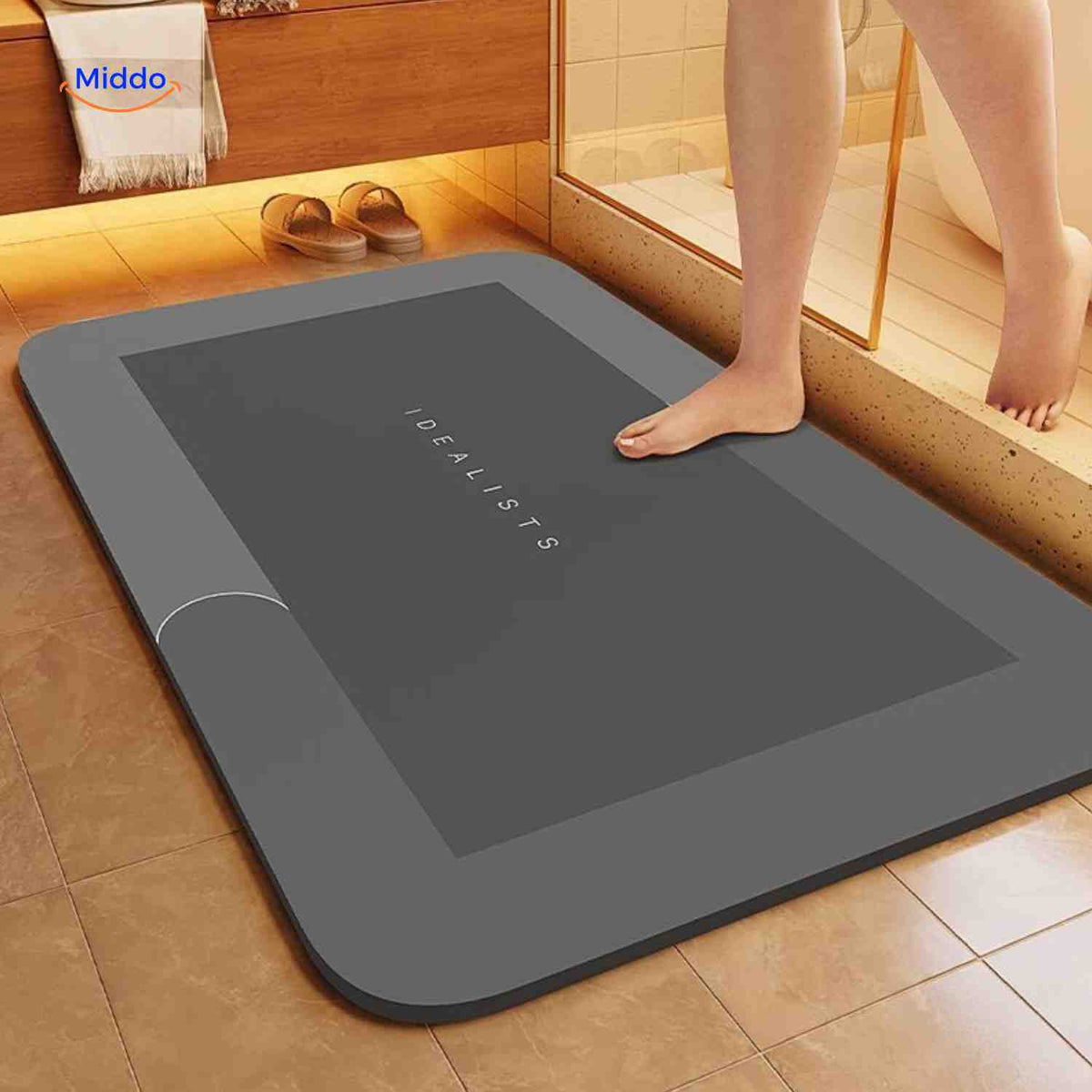 Bath Mat Quick-Drying & Extra Absorbent Anti-Slip Rubber Base