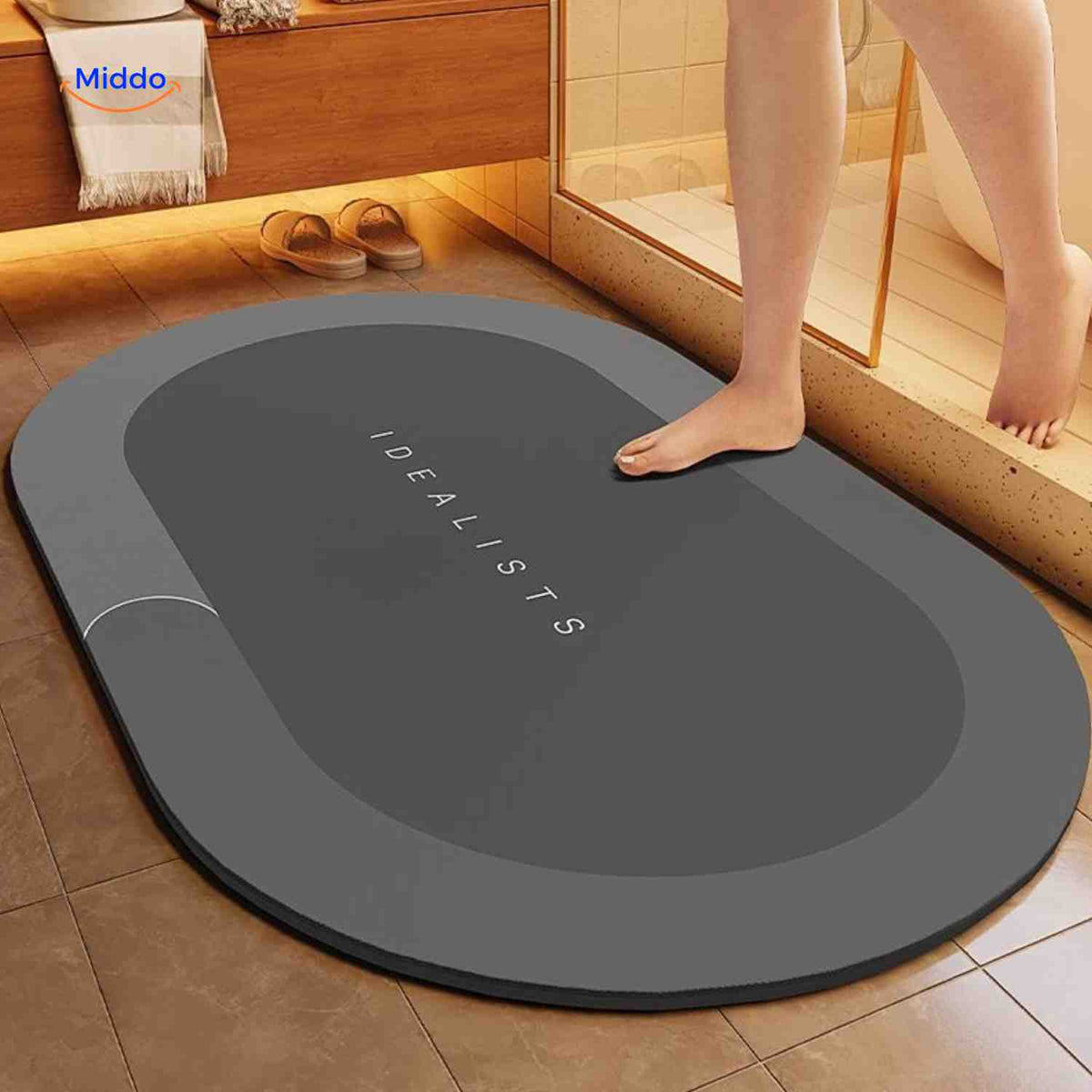 Bath Mat Quick-Drying & Extra Absorbent Anti-Slip Rubber Base