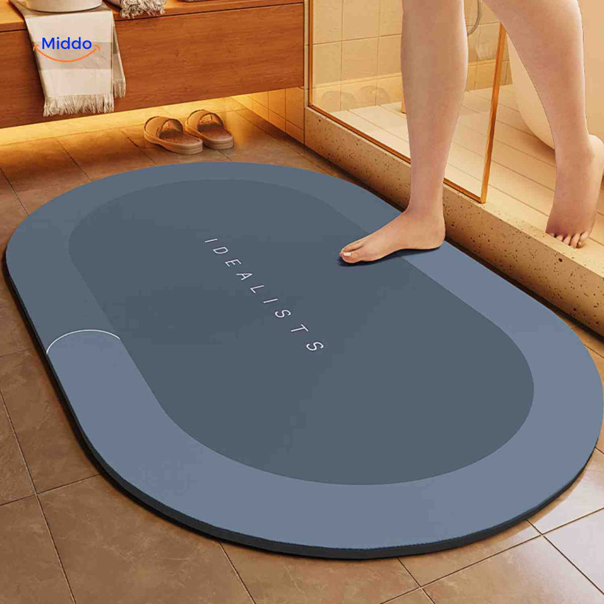 Bath Mat Quick-Drying & Extra Absorbent Anti-Slip Rubber Base