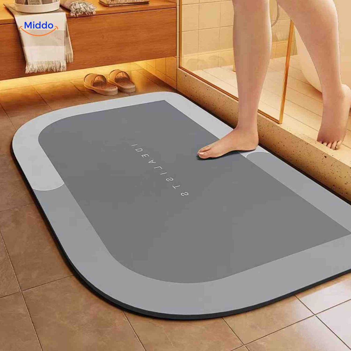 Bath Mat Quick-Drying & Extra Absorbent Anti-Slip Rubber Base