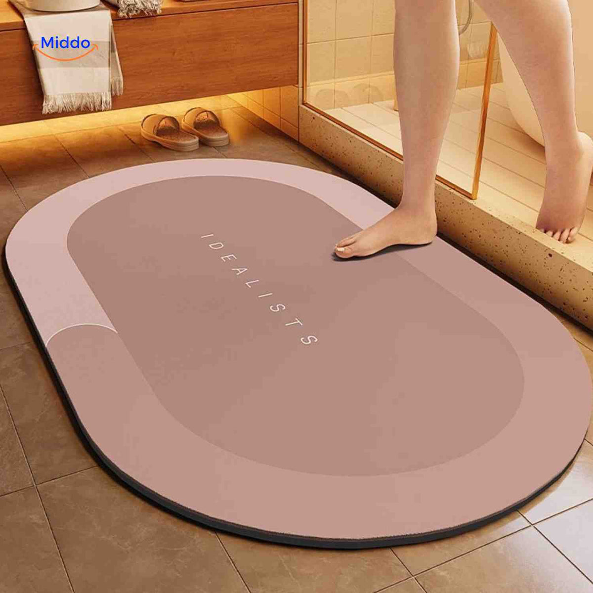Bath Mat Quick-Drying & Extra Absorbent Anti-Slip Rubber Base