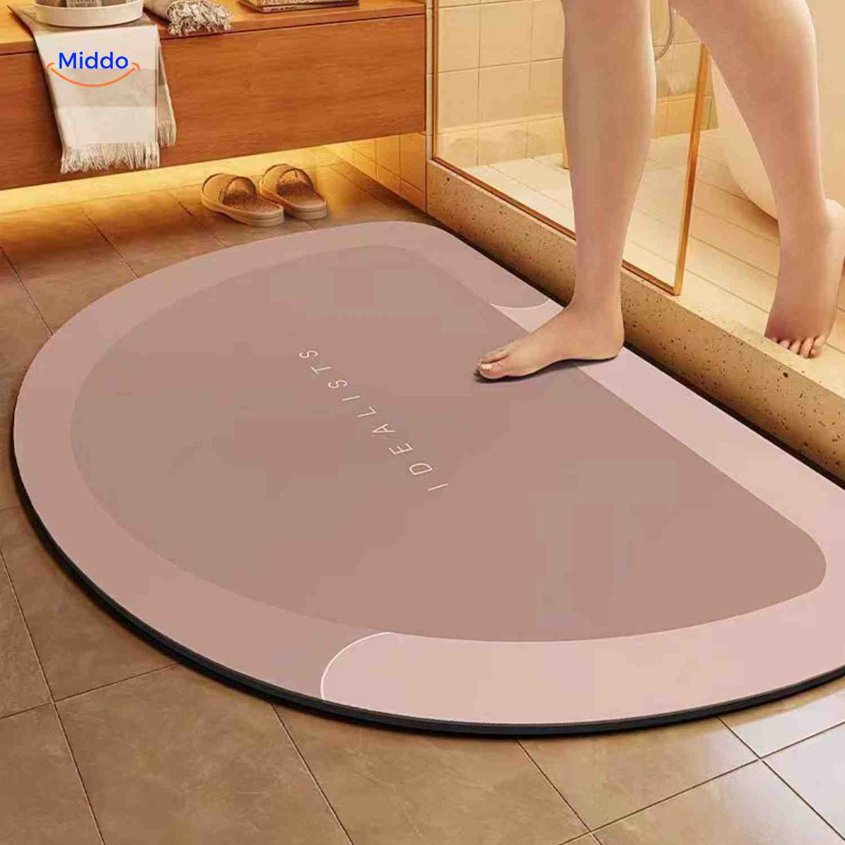 Bath Mat Quick-Drying & Extra Absorbent Anti-Slip Rubber Base