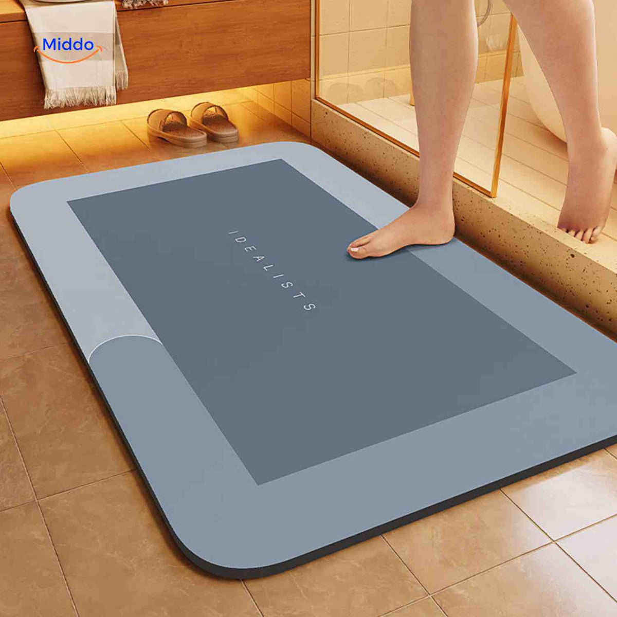 Bath Mat Quick-Drying & Extra Absorbent Anti-Slip Rubber Base
