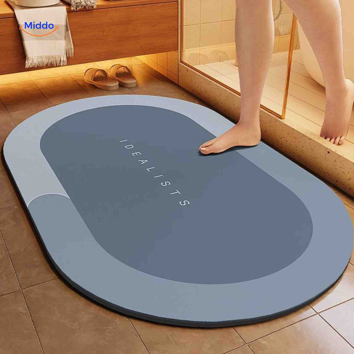 Bath Mat Quick-Drying & Extra Absorbent Anti-Slip Rubber Base