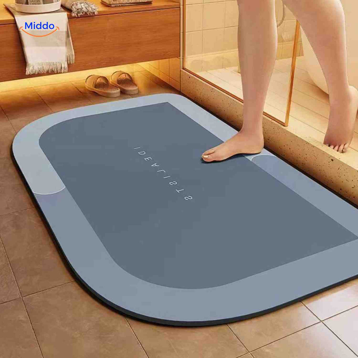 Bath Mat Quick-Drying & Extra Absorbent Anti-Slip Rubber Base