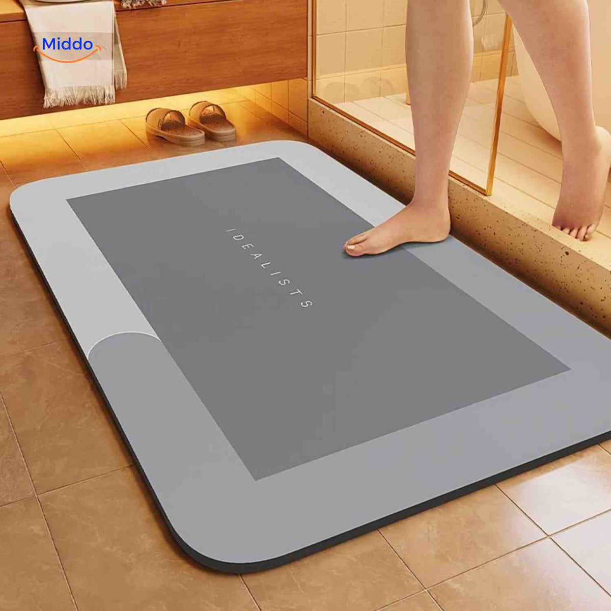 Bath Mat Quick-Drying & Extra Absorbent Anti-Slip Rubber Base