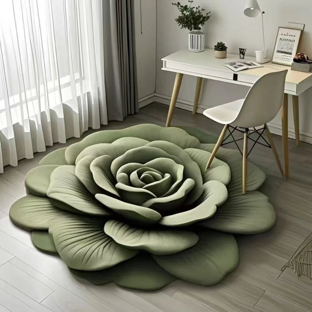 Bath Mat Rose Petal Microfiber Non-Slip Backing