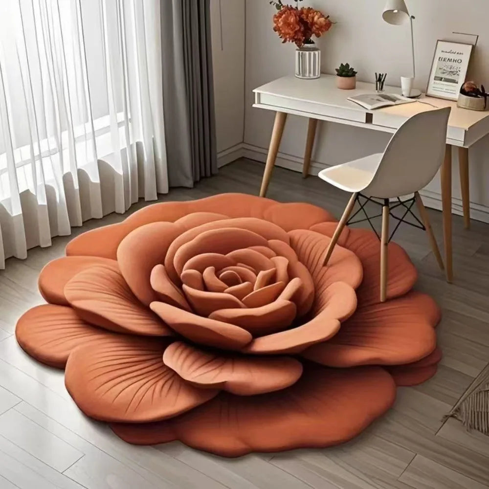 Bath Mat Rose Petal Microfiber Non-Slip Backing