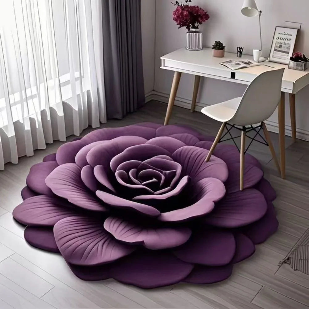 Bath Mat Rose Petal Microfiber Non-Slip Backing