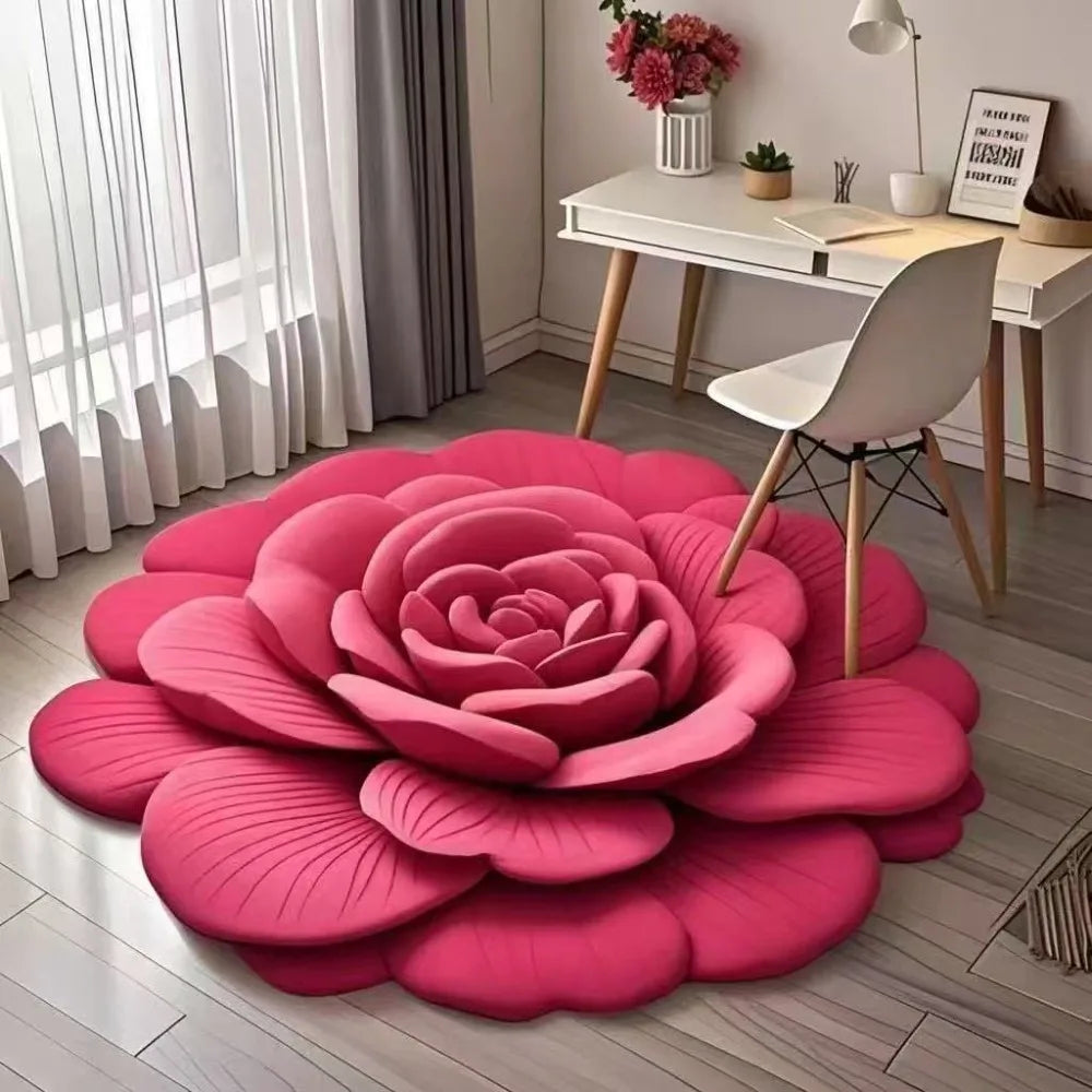 Bath Mat Rose Petal Microfiber Non-Slip Backing
