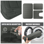 Bath Mat Set Memory Foam Anti-Slip Set of 3