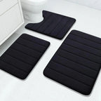 Bath Mat Set Memory Foam Anti-Slip Set of 3