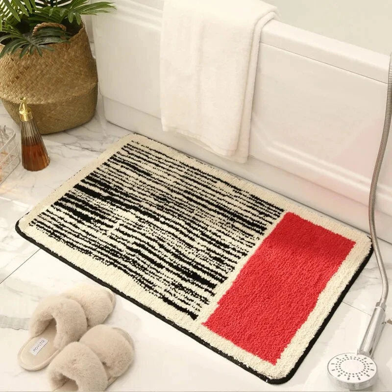 Bath Mat Soft Plush Non-Slip Nordic Design