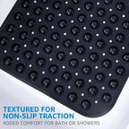 Bath Mat Suction Cups & Textured Surface Quick Drain