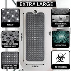 Bath Mat Suction Cups & Textured Surface Quick Drain