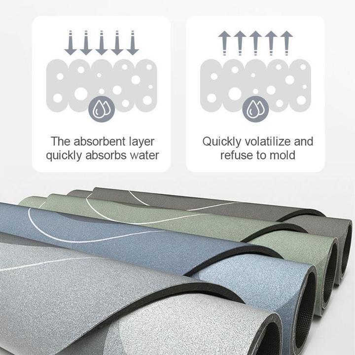 Bath Mat Super Absorbent Microfiber Quick-Dry Rubber Backing