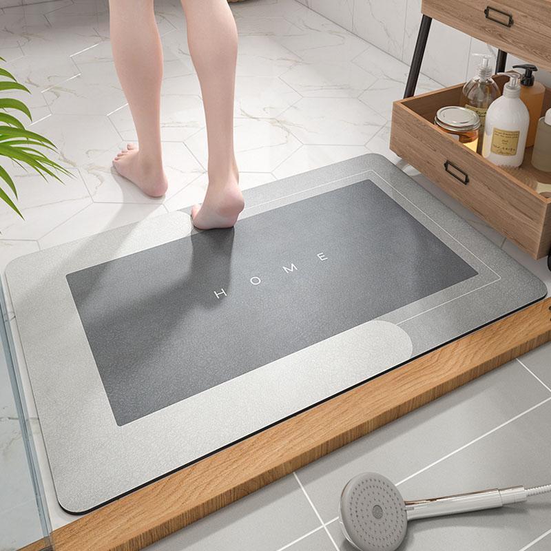 Bath Mat Super Absorbent Microfiber Quick-Dry Rubber Backing