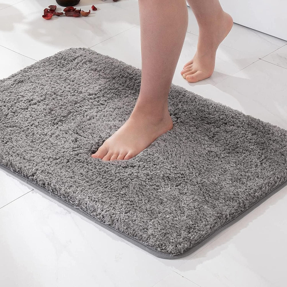 Bath Mat Ultra-Soft Microfiber Non-Slip Rubber Backing