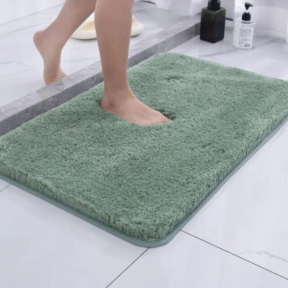Bath Mat Ultra-Soft Microfiber Non-Slip Rubber Backing