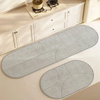 Bath Mat Velvet Top Non-Slip Silicone Base
