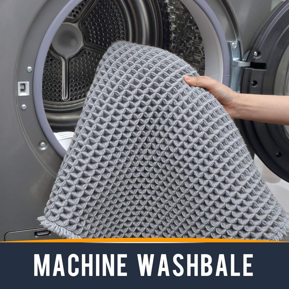 Bath Mat Waffle Texture Absorbent & Quick-Drying Non-Slip Backing