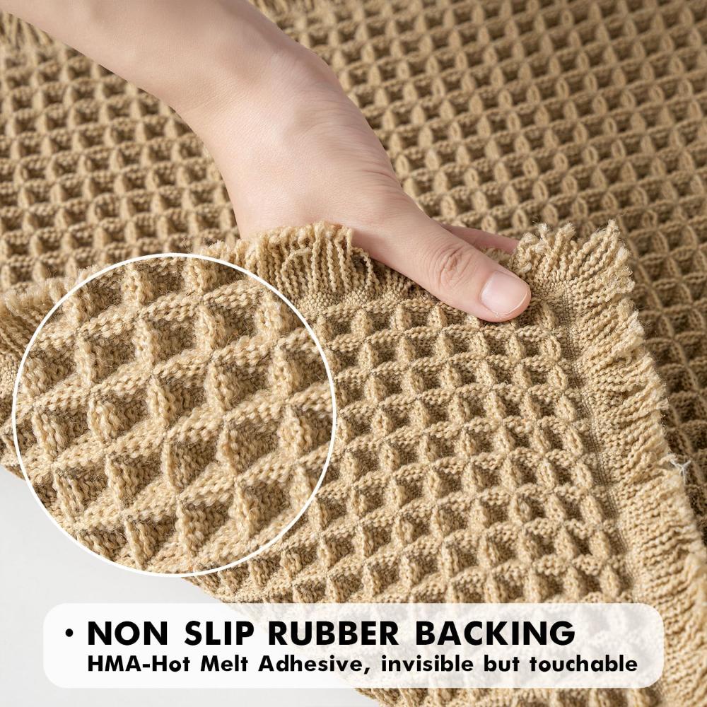 Bath Mat Waffle Texture Absorbent & Quick-Drying Non-Slip Backing