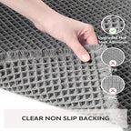 Bath Mat Waffle Texture Absorbent & Quick-Drying Non-Slip Backing
