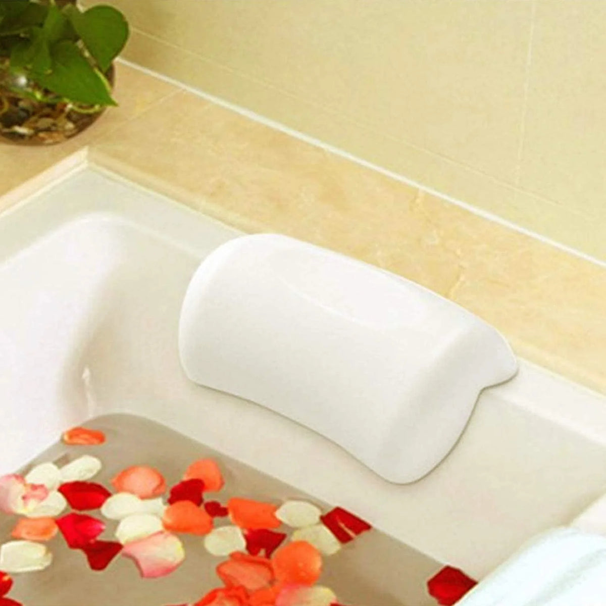 Bath Pillow Ergonomic Neck Support Anti-Slip Suction Cups