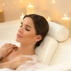 Bath Pillow Ergonomic Neck Support Breathable Mesh Suction Cups