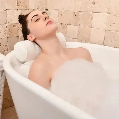 Bath Pillow Ergonomic Neck Support Non-Slip Suction Cups