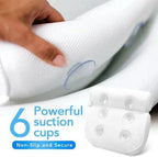 Bath Pillow Ergonomic Neck Support Non-Slip Suction Cups