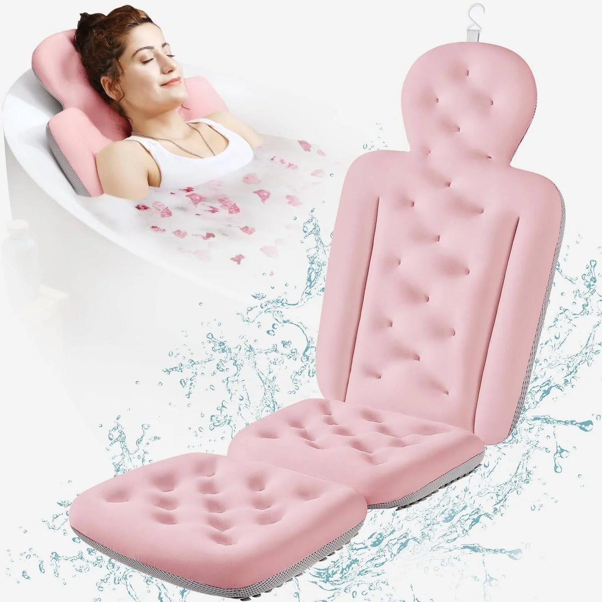 Bath Pillow Full-Body Breathable Mesh & Suction Cups