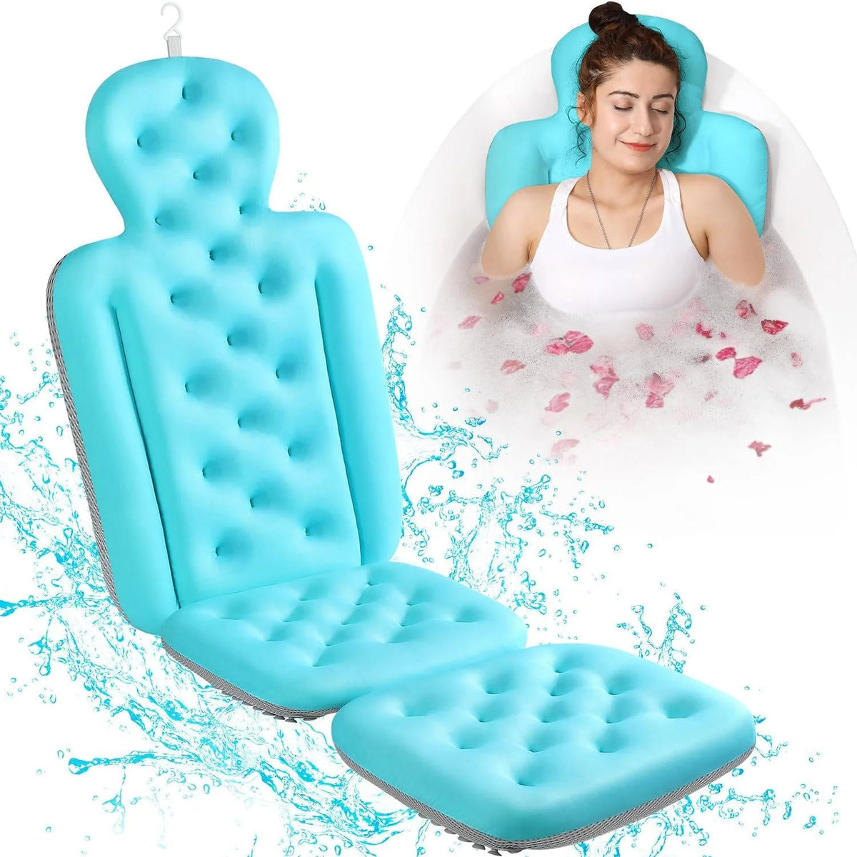 Bath Pillow Full-Body Breathable Mesh & Suction Cups