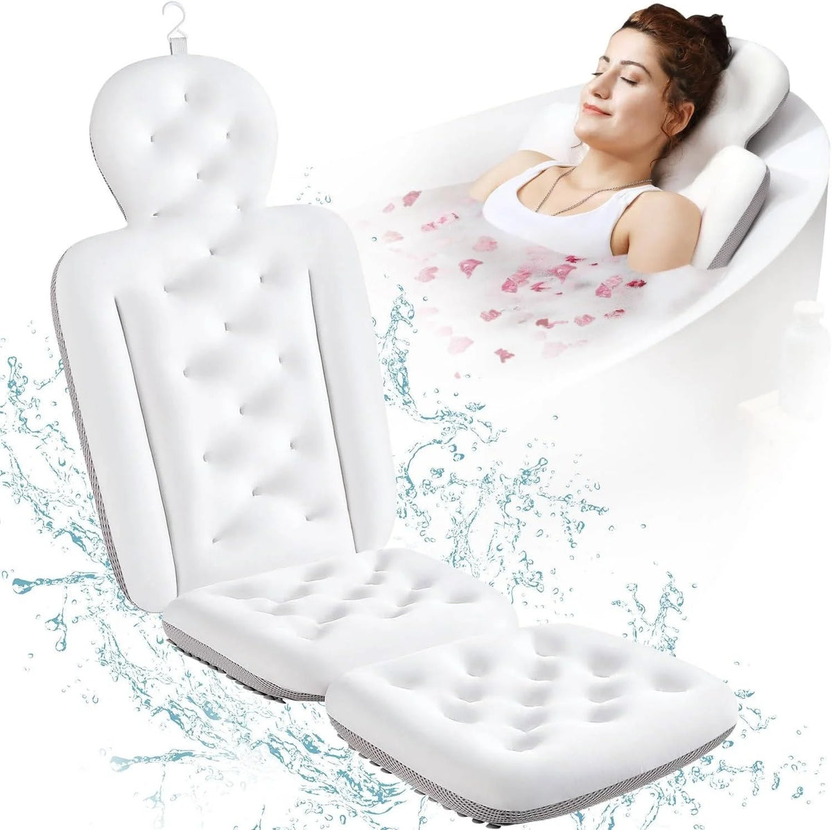Bath Pillow Full-Body Breathable Mesh & Suction Cups
